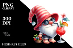 Whimsical Gnome in Summer Clothes, PNG Product Image 2