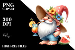 Whimsical Gnome with Cocktail PNG Product Image 2