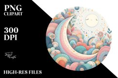 Pastel Moon Celestial Clipart Product Image 1