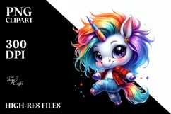 Cute Baby Unicorn Dancing PNG Product Image 1