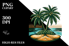 Tropical Tree Beach, 20 oz Tumbler PNG Product Image 2