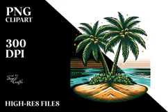 Tropical Tree Beach, 20 oz Tumbler PNG Product Image 2