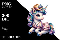 Colorful Baby Unicorn in Swing Dancer&#039;s Attire PNG Product Image 3