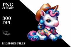 colorful Baby Unicorn in West Coast Swing Dancer Attire Product Image 3