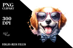 Funny Dog with Sunglasses PNG Product Image 2