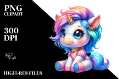 Cute Sitting Unicorn PNG Product Image 2