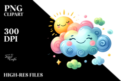 Watercolor Colorful Cloud PNG Product Image 2