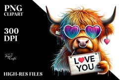 Highland Calf, Love You PNG Product Image 2