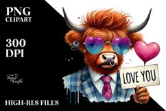 Highland Calf, Love You PNG Product Image 2