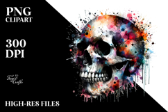 Colorful Grungy Skull PNG Product Image 2