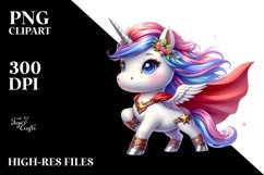 Cute Unicorn Posing Hero Clipart Product Image 1