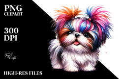 Vibrant Shih Tzu with Crazy Haircut PNG Product Image 2