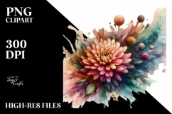 Colorful Stained Chrysanthemum, High-Res PNG Product Image 3