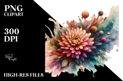 Colorful Stained Chrysanthemum, High-Res PNG Product Image 2