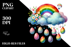 Pastel Easter Cloud with Hanging Eggs PNG Product Image 2