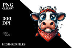 Goofy Holstein Cow with Bandana PNG Product Image 2