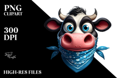 Goofy Holstein Cow with Bandana PNG Product Image 2