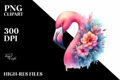 Pastel Watercolor Vibrant Flamingo Product Image 1