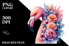 Pastel Watercolor Vibrant Flamingo Product Image 1