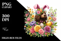 Watercolor Colorful Easter Dog Floral |T-shirt, Mug, Tumbler Product Image 8