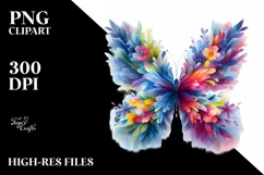 Vibrant Abstract Watercolor Butterfly Flowers Product Image 3