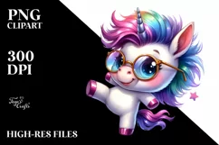 Dancing Baby Unicorn, Goofy and Expressive PNG Product Image 1