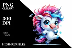 Dancing Baby Unicorn, Goofy and Expressive PNG Product Image 1