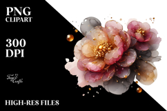 Glossy Peonies in Material, PNG Product Image 2