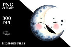 Smiling Half Moon Moon PNG Product Image 2