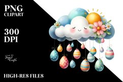 Colorful Cloud with Easter Eggs PNG Product Image 2