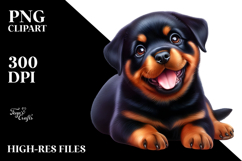 Happy Baby Rottweiler PNG Product Image 2