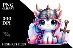 Goofy Baby Unicorn Watercolor PNG Product Image 2