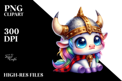 Goofy Baby Unicorn Watercolor PNG Product Image 2