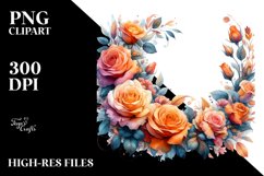 Colorful Orange Roses Horizontal Frame Product Image 1