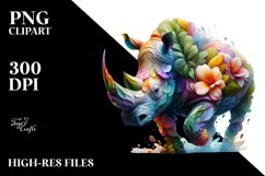 Abstract Vibrant Rhino PNG Product Image 3