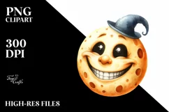Funny Moon Goofy Smile Halloween | Sublimation Clipart Product Image 3