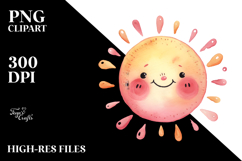 Watercolor Whimsical Sun PNG Product Image 2