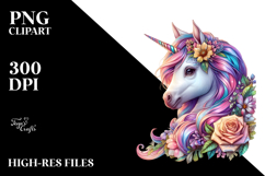 Colorful Baby Unicorn in Buenos Aires Street PNG Product Image 2