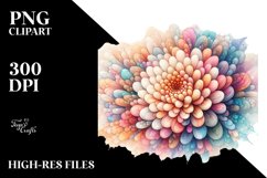 Abstract Pastel Chrysanthemum, Transparent PNG Product Image 3