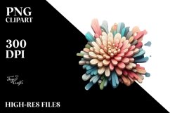 Abstract Pastel Chrysanthemum, Transparent PNG Product Image 3