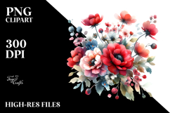 Colorful Watercolor Orchid PNG Product Image 2