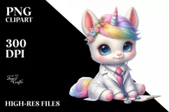 colorful Baby Unicorn in Lab Coat Product Image 1