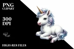 Detailed Baby Unicorn PNG Product Image 1