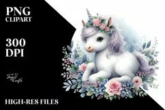 Detailed Baby Unicorn PNG Product Image 1