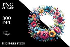 Colorful Floral Frame Sublimation Clipart Product Image 3