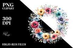 Colorful Floral Frame Sublimation Clipart Product Image 3