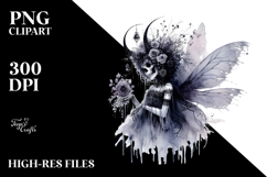Washed Watercolor Gothic Fairy, Transparent PNG Product Image 2