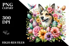 Watercolor Colorful Easter Dog |T-shirt, Mug, Tumbler Product Image 7