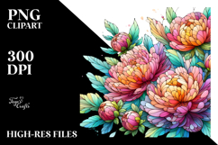 Vibrant Wooden -like Peony PNG Product Image 2