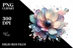 Shiny Abstract Anemone Clipart PNG Product Image 3
